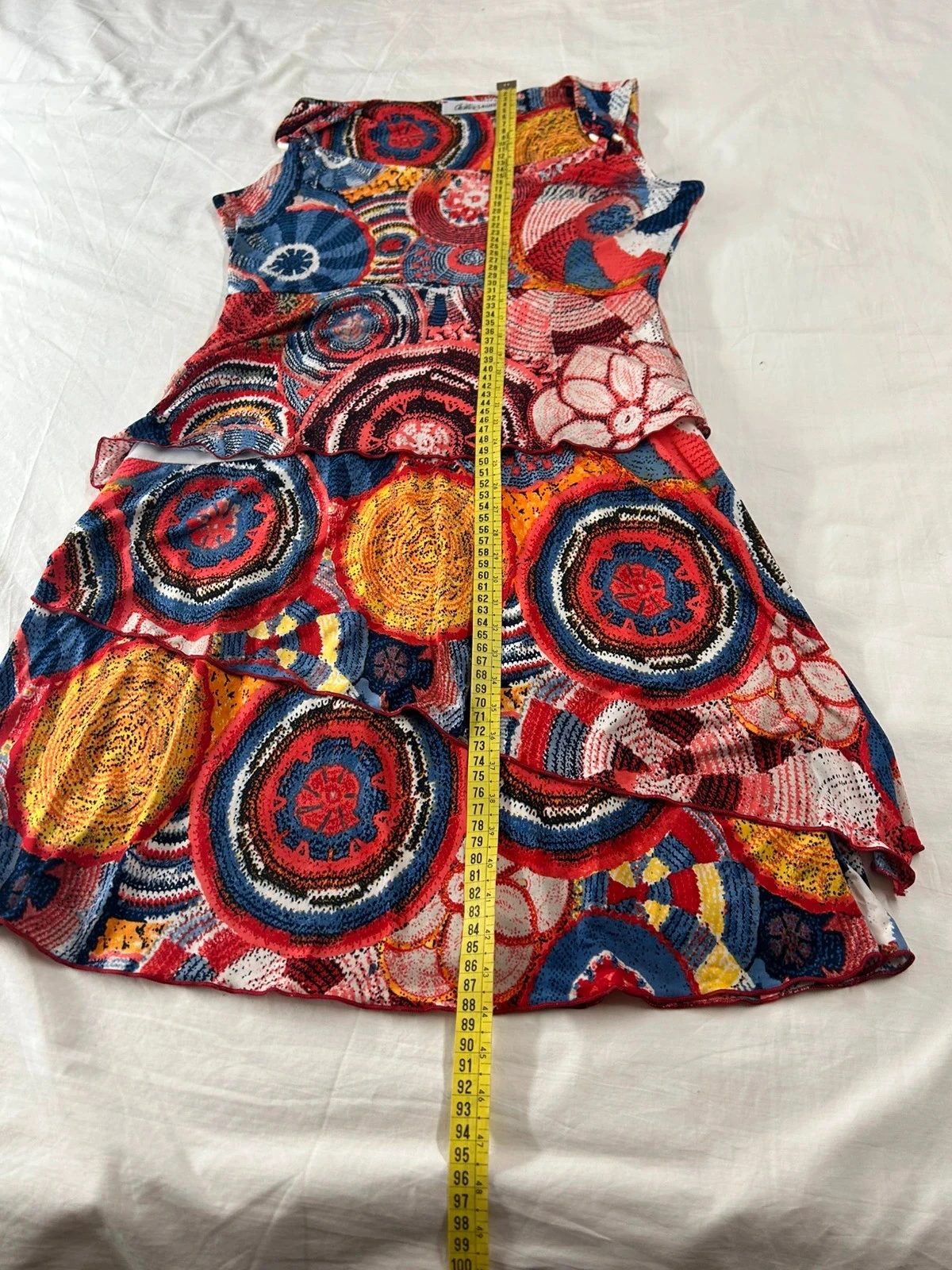 Vestido de verão multicolorido vintage Christine Laure com estampa – photo 8